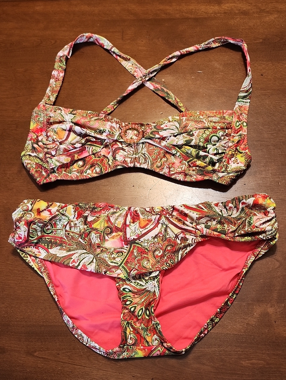 Becca Colorful Paisley Print Two-Piece Bikini Set XLq